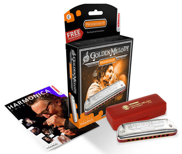 Hohner Progressive Series Golden Melody Harmonica Key B