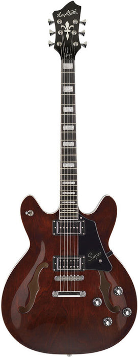 Hagstrom Justin York Super Viking Semi-Hollow Guitar in Trans Brown w/ Case