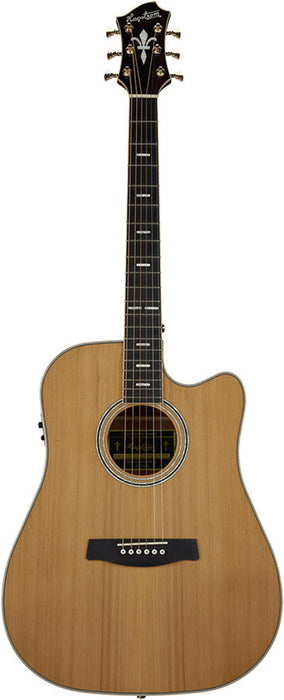 Hagstrom Elfdalia II Series Dreadnought AC/EL Guitar with Cutaway in Natural