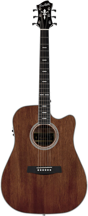 Hagstrom Mora II Series Dreadnought AC/EL Guitar with Cutaway in Natural