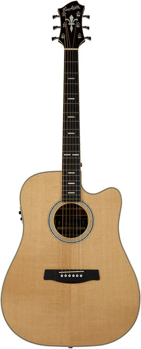 Hagstrom Orsa Series Dreadnought AC/EL Guitar with Cutaway in Natural