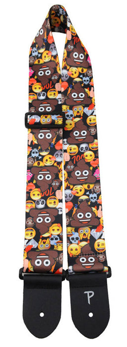 Perris 2.5" Polyester - Poop On Emoji Collage Licensed Guitar Strap