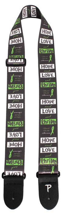 Perris 2" Polyester Hope & Love & Thrive - Guitar Strap with Leather ends