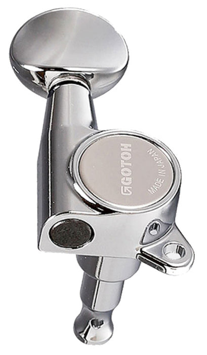 Gotoh SG381 Series Acoustic/Electric Guitar Tuning Machines in Chrome Finish (3+3) with Oval Chrome Buttons