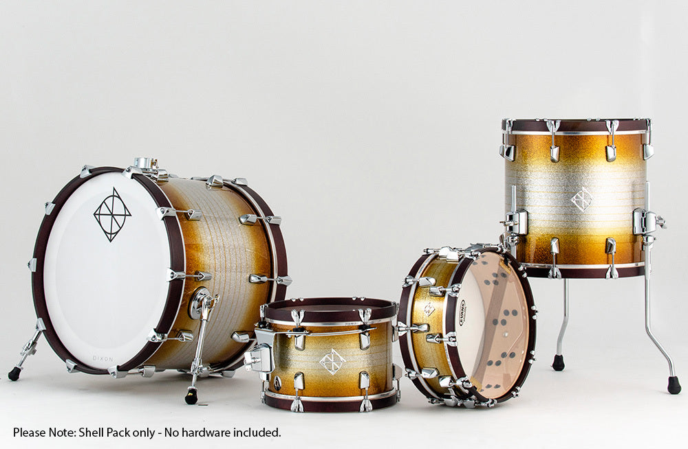 Dixon Artisan Series 4-Pce Drum Kit in Stardust Gold Lacquer Finish Shell Pack Only
