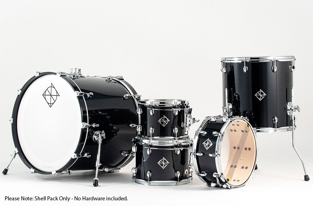 Dixon Cornerstone Maple 520 Series 5-Pce Drum Kit in Piano Black Gloss