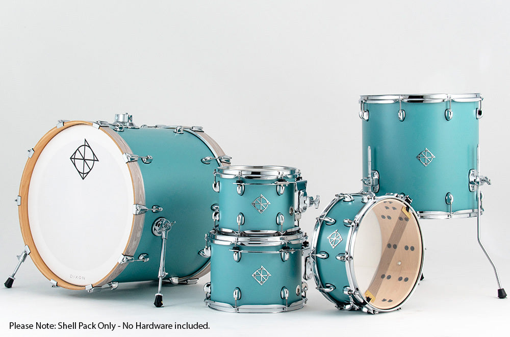 Dixon Cornerstone Maple 520 Series 5-Pce Drum Kit in Quetzel Blue Satin Shell Pack Only - No Hardware Included