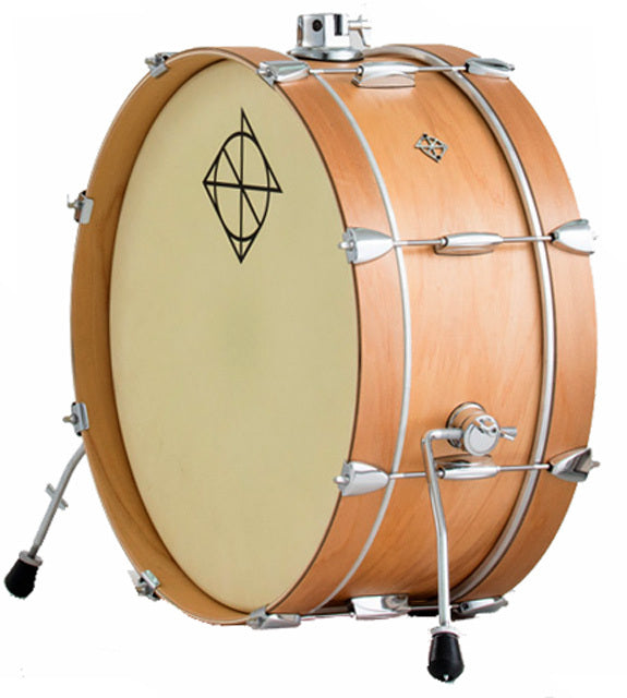 Dixon Little Roomer Series Bass Drum in Satin Natural Lacquer Finish - 20 x 7