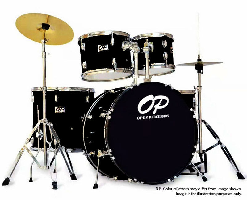 Opus Percussion 5-Piece Rock Drum Kit in Black