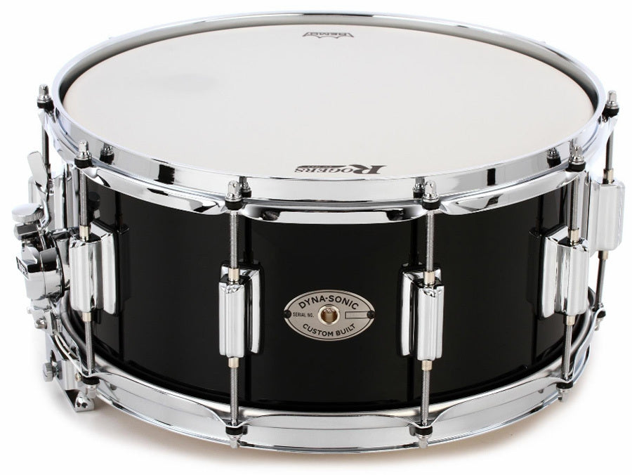 Rogers Dyna-Sonic Custom Series Snare Drum in High Luster Black Lacquer - 14 x 6.5
