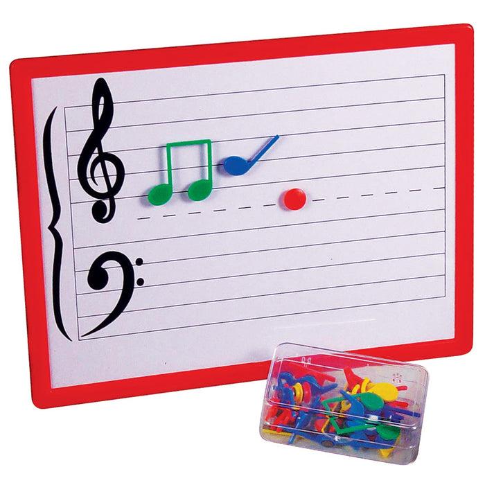 Maxtone Magnetic Music Teaching Board with Magnetic Music Symbols Dimensions: 30.5cm x 23cm