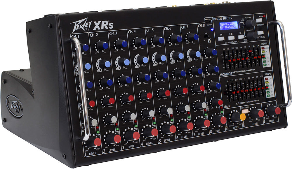 Peavey XR Series XR-S Portable 8-Channel 1500 Watt Powered Mixer with 8 Combination XLR/1/4 Inputs