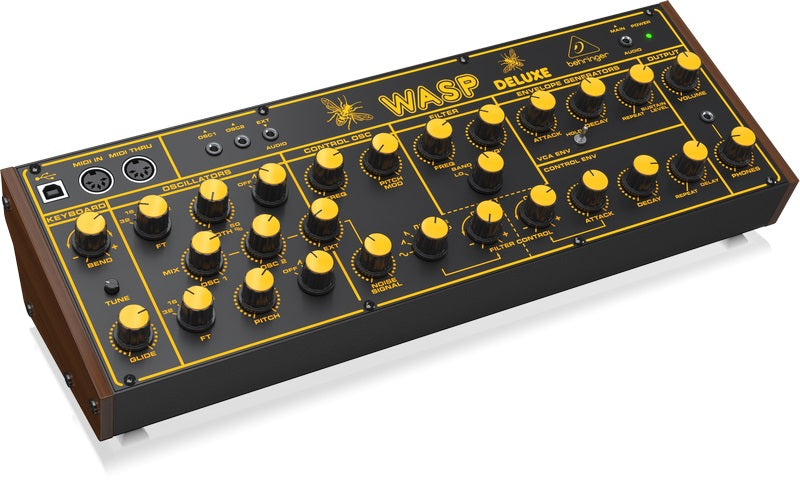 Behringer Wasp Deluxe Hybrid Synthesizer with Dual OSCs & Multi-Mode VCF 16-Voice Poly Chain and Eurorack Format