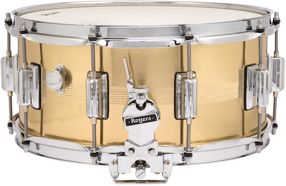 Rogers Dyna-Sonic B7 Brass Series Snare Drum in Natural Brass Finish - 14 x 6.5