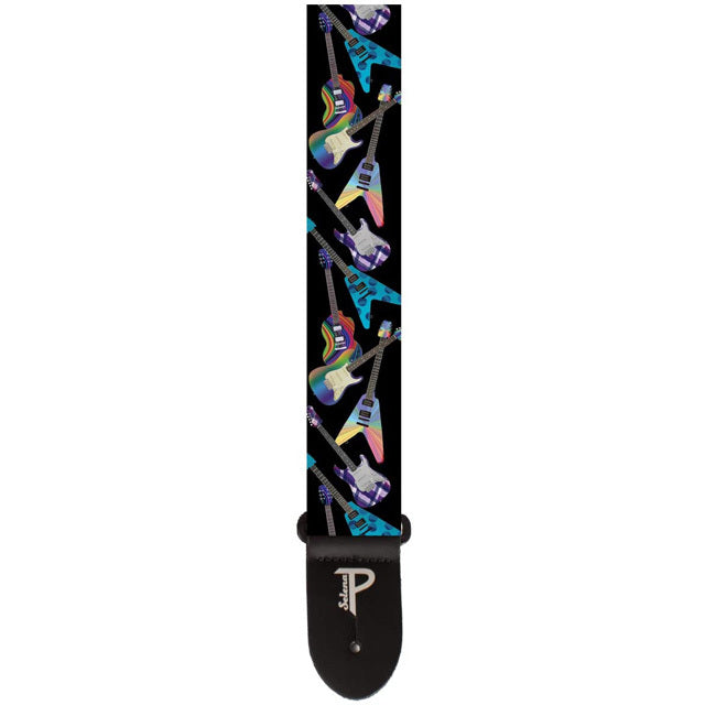 Perris 2" Polyester Electric Guitars - Guitar Strap with Leather ends