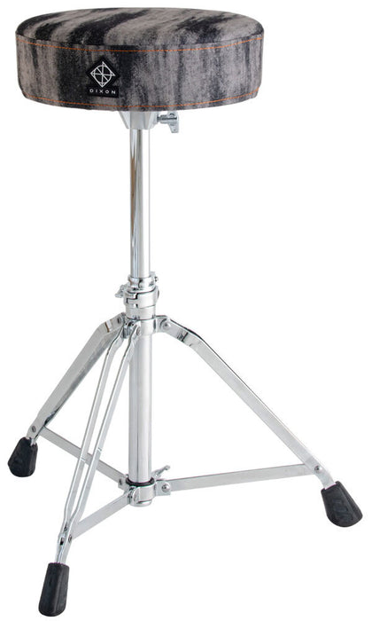 Dixon Medium Weight Double Braced Round Drum Throne in Slate Grey Cloth