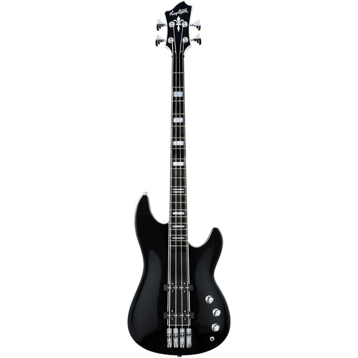 Hagstrom Super Swede Bass Guitar in Black Gloss w/ Case