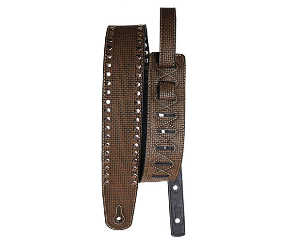 #35093 Basso Guitar Strap-Greco Metallic 01 Whisky VTL-01