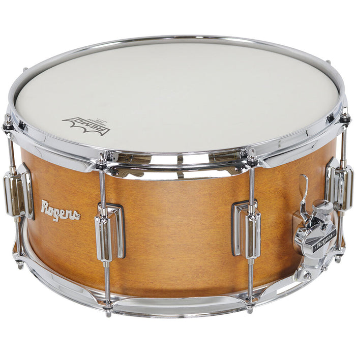 Rogers Tower Series Wood Shell Snare Drum in Satin Fruitwood Stain - 14 x 6.5