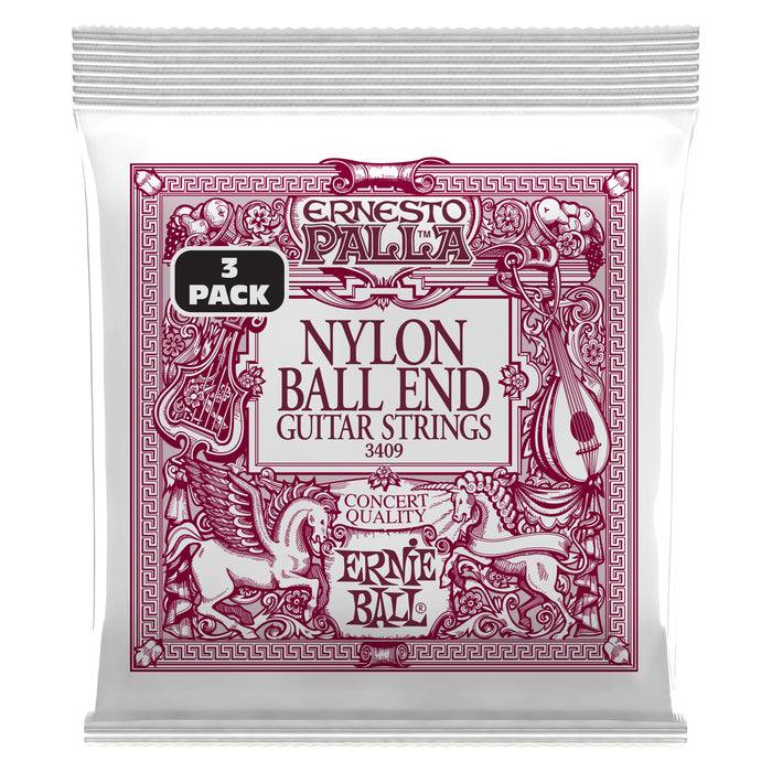 Ernesto Palla Black and Gold Ball End Nylon Classical Gtr Strings 3 Pk