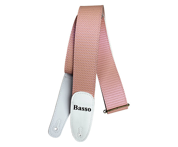 #35335 Basso Guitar Strap-Attack Recylable Synth Light Pink EX 24