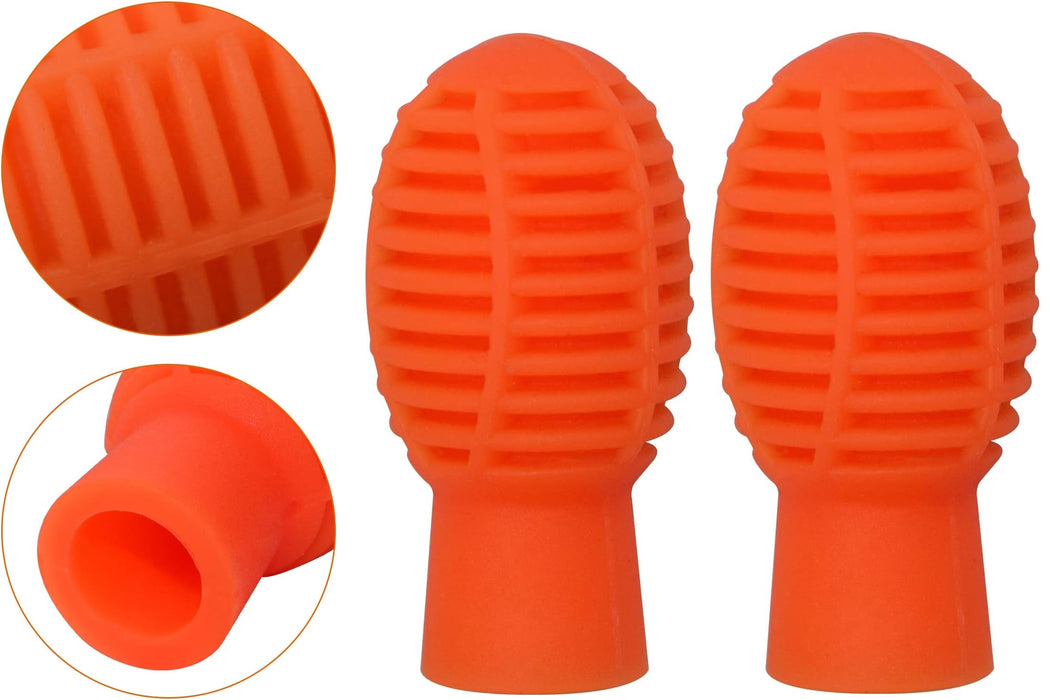 Maxtone Silicone Drumstick Practice Tips in Orange (1 Pair)