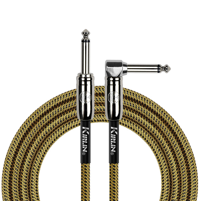 Kirlin 10FT Woven Tweed RA-STR  Guitar Cable# IWCC-202PN/BY-10