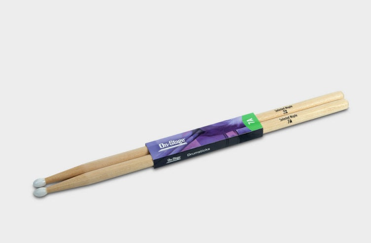 ONSTAGE MAPLE 7A NYLON TIP PAIR STICKS