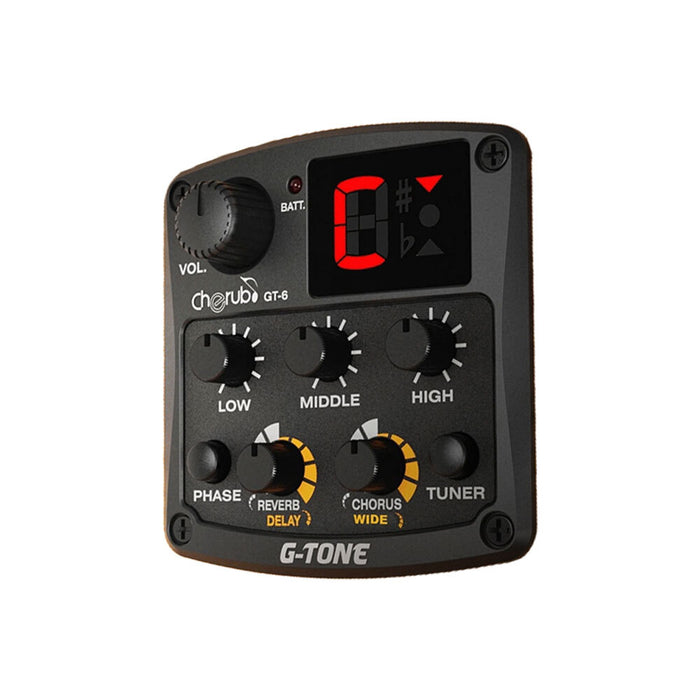 Cherub GT-6 Acoustic Guitar Preamp System with FX Onboard Tuner & Piezo Pickup