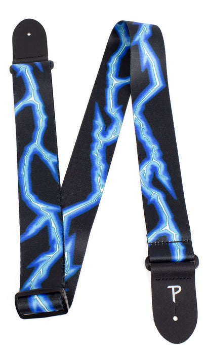 PERRIS 2" POLY BLUE LIGHTNING BOLT STRAP