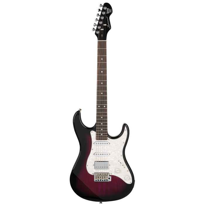 Levinson Sceptre Ventana Dlx Misty Violet Double CutawayHSS w Indian Laurel Board