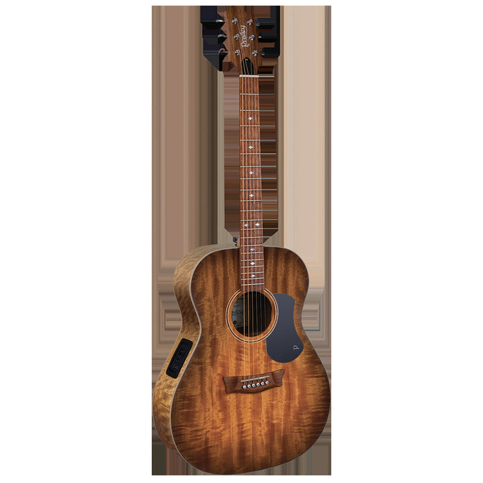 Pratley Premier OM All Solid Maple Silkwood B/S Smoke Burst Top electric