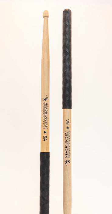 HEADHUNTERS 5A HICKORY CLASSIC WOOD TIP W/ EXTREME GRIP