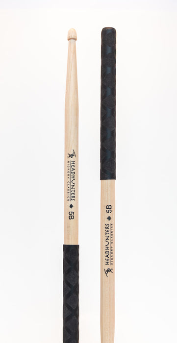 HEADHUNTERS 5B HICKORY CLASSIC WOOD TIP W/ EXTREME GRIP