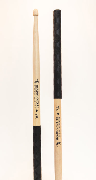 HEADHUNTERS 7A HICKORY CLASSIC WOOD TIP W/ EXTREME GRIP