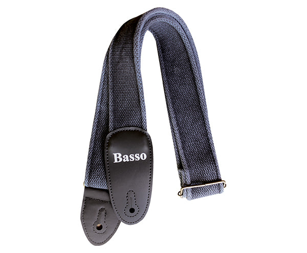 #35001 Basso Guitar Strap- Cotton Black EX01