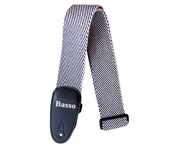 #35003 Basso Guitar Strap-Cotton Tweed B&W EX3