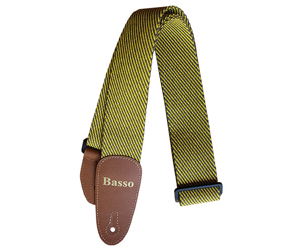 #35004 Basso Guitar  Strap-Cotton Tweed Yellow EX4