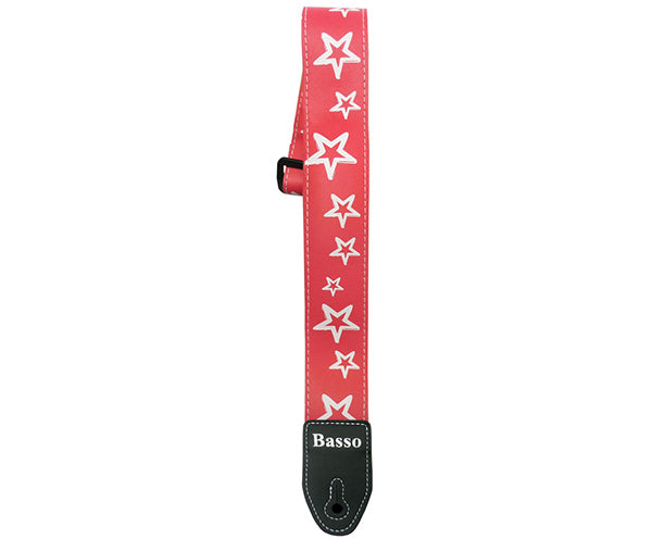 #35031 Basso Guitar Strap-Synthetic Pink Stars