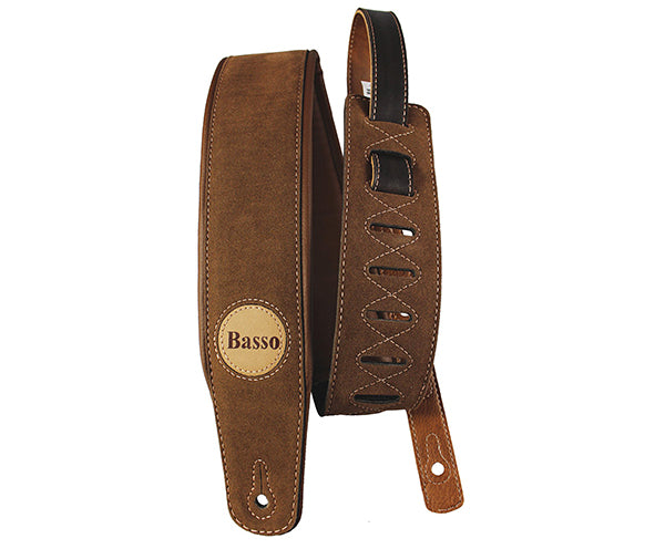 #35052 Basso Guitar Strap-Synthetic Suede Brown