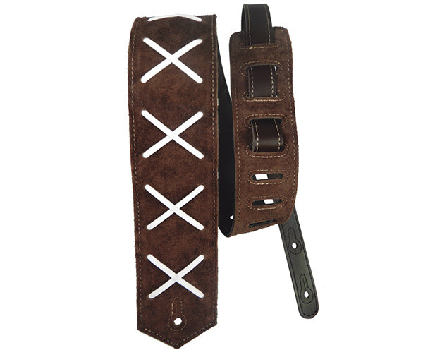 #35111 Basso Guitar Strap-Leather X Dark Brown