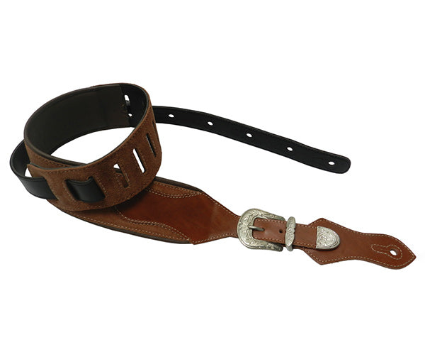 #35115 Basso Guitar Strap-Country Brown Leather