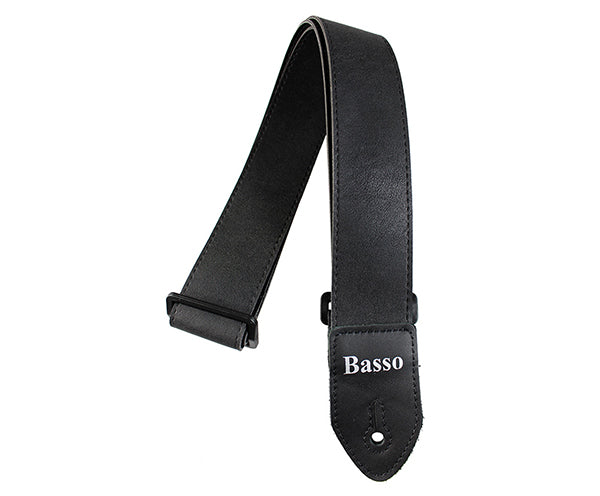 #35145 Basso Guitar Strap-Synthetic Prime w/Leather Ends Black