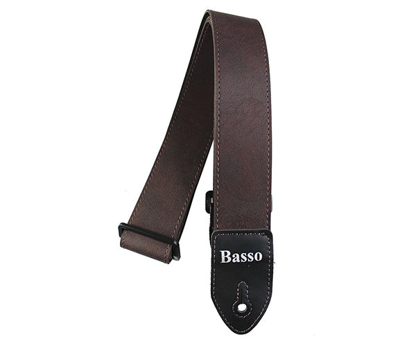 #35146 Basso Guitar Strap-Synthetic Prime w/Leather Ends Coffee