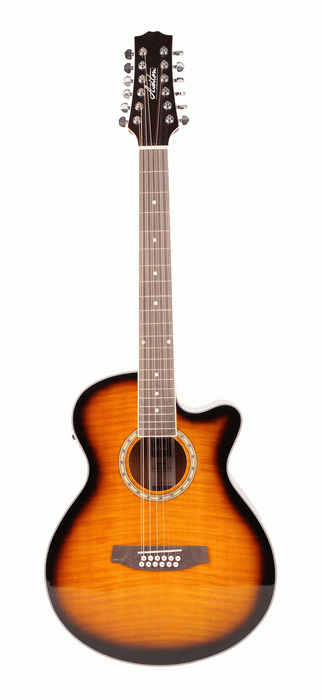 ACOUSTIC/ELECTRIC GTR 12 STR W/C-AY TOB SUNBURST