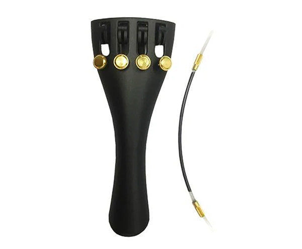 3/4 SIZE VIOLIN TAILPIECE W/ADJUSTERS GOLD