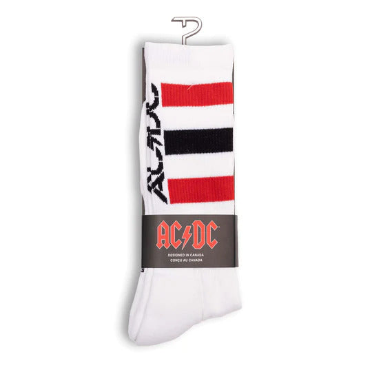Perris Licensed AC/DC High Voltage - Large Crew Socks in White (1-Pair)