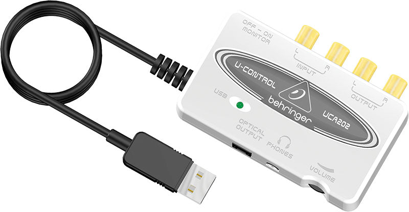Behringer U-Control UCA202 Ultra-Low Latency 2-In/2-Out USB Audio Interface with Digital Output