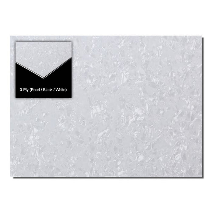 GT 3-Ply Blank Pickguard in White Pearl (Pk-1) 28.7cm x 24cm