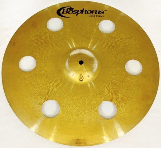 18 INCH GOLD HOLE CRASH CYMBAL W/6 HOLES